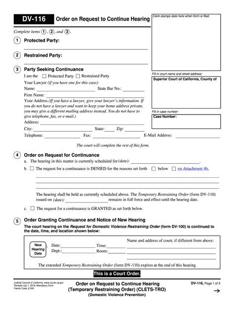 2016 Form CA DV 116 Fill Online Printable Fillable Blank PdfFiller