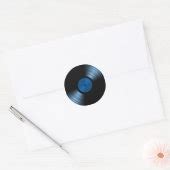 Retro Vinyl Record Album In Blue Classic Round Sticker Zazzle