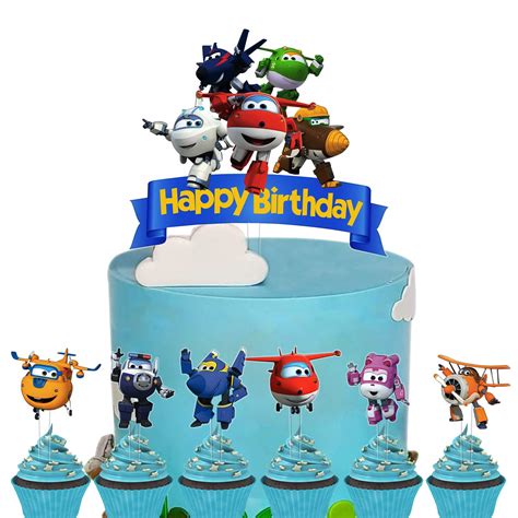 Buy Set Of Acrylic Super Wings Happy Birthday Cake Topper Super Wings Cake Topper Super Wings