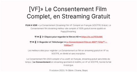 Vf Le Consentement Film Complet En Streaming Gratuit