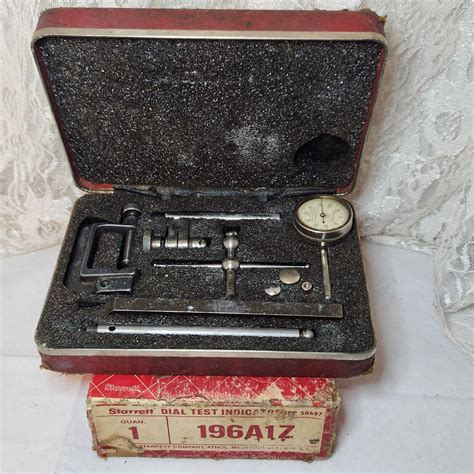 Vintage Starrett 196a1z Universal Dial Test Indicator With Box Made In