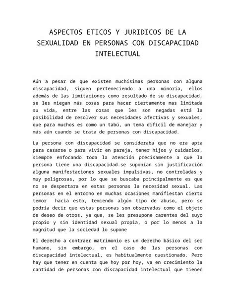 Docx Aspectos Eticos Y Juridicos De La Sexualidad En Personas Con Discapacidad Intelectual