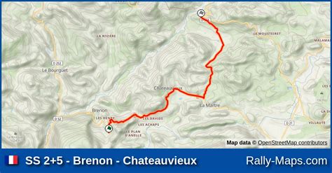 SS 2 5 Brenon Chateauvieux Stage Map Rallye National Du Pays De