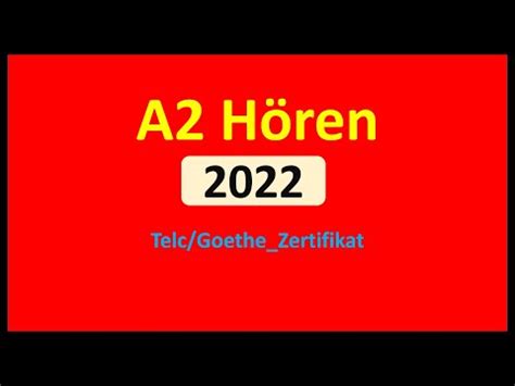 A2 Hören Start Deutsch A2 Hören Modelltest 2022 mit Lösung am Ende