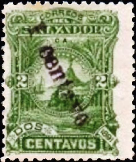 El Salvador 1891 Definitives San Miguel Volcano Surcharged Stamps