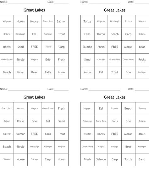 Great Lakes Word Search Wordmint