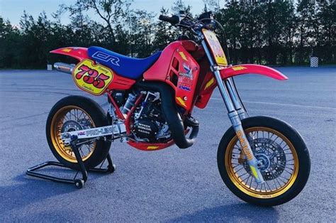 Honda Cr500 Jadi Supermoto Bodi Masih Standar Tenaga Makin Sangar