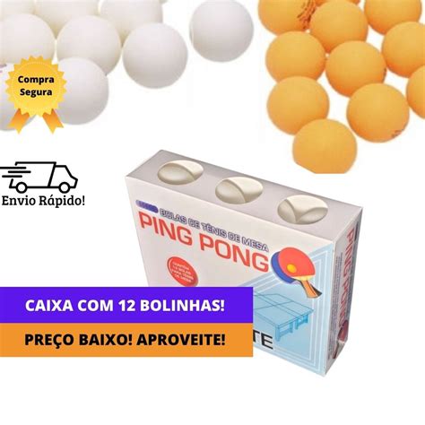 Bolinha de Ping Pong Bolas de Tênis de Mesa Caixa 12 bolinhas