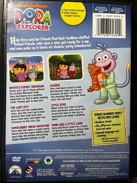 Dora The Explorer Doras Slumber Party Nickelodeon Nick Jr Very Good Dvd Ebay