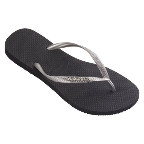 Havaianas Slim Logo Metallic Feminina Preto E Prata Zattini