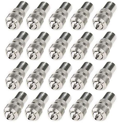 20 Pcs TV Aerial Connectors Metal TV Co Axial Cable Connectors 10 X