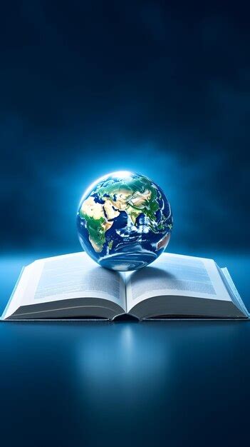 Globe On An Open Book Connection Global Knowledge Education Concept