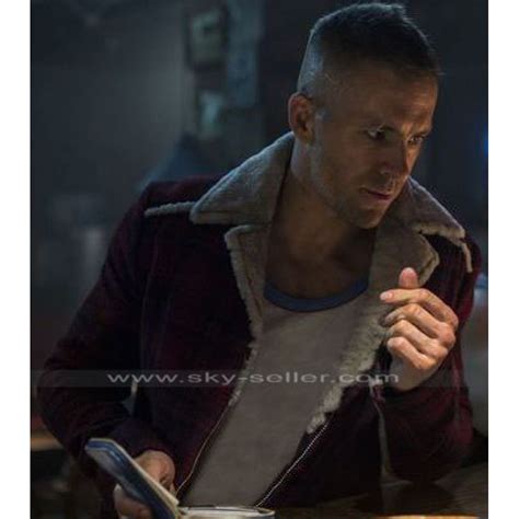 Ryan Reynolds Deadpool Shearling Red Jacket Ryan Reynolds Deadpool Ryan Reynolds Wade Wilson