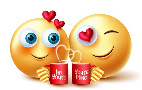 Emojis Valentines Lover Vector Design 3d Emoji Inlove Character