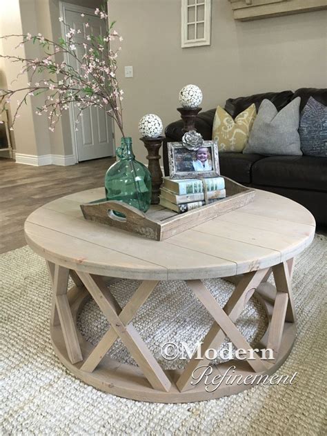 Stunning Handmade Rustic Round Farmhouse Coffee Table Just The Right Accent Piece To Add To Y