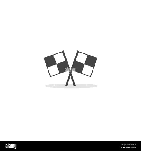 Crossed Checkered Flags Finish User Interface Race Icon Stock Vector