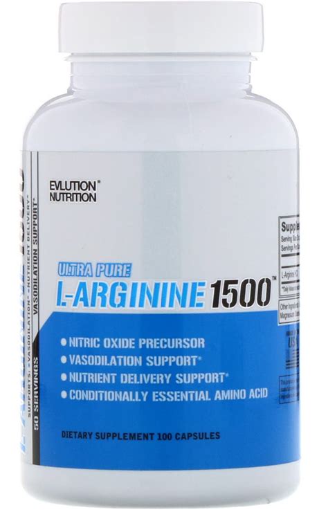 EVLution Nutrition L Arginine 1500 100 Caps Bodybuilding And Sports