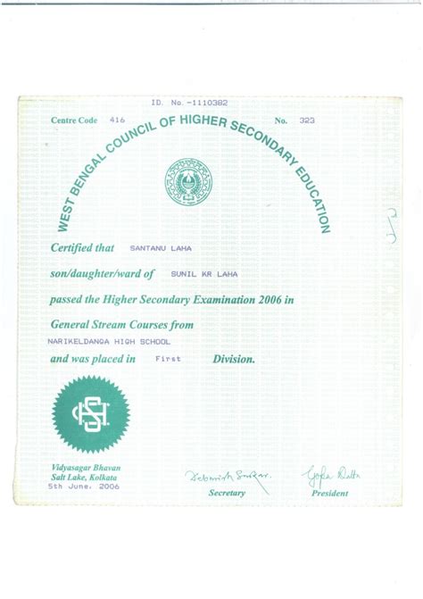 H.S.Certificate