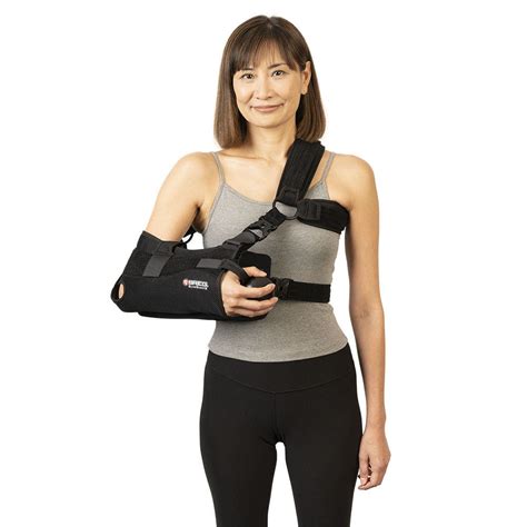 Arm Sling With Waist Support Strap Slingshot® 3 Breg With Shoulder Abduction Pillow