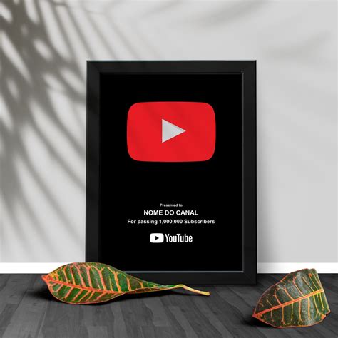 Quadro Placa Comemorativa De Inscritos Youtube Personalizado Shopee