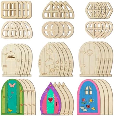 Amazon Ruimou Pcs Wooden Mini Window And Door Decorating Crafts