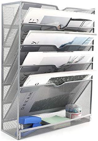 Amazon EasyPAG Mesh 5 Tier Hanging Wall Mount File Organizer Desk