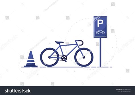 Bicycle Parking Illustration Bike Park Sign Stock Vector (Royalty Free ...