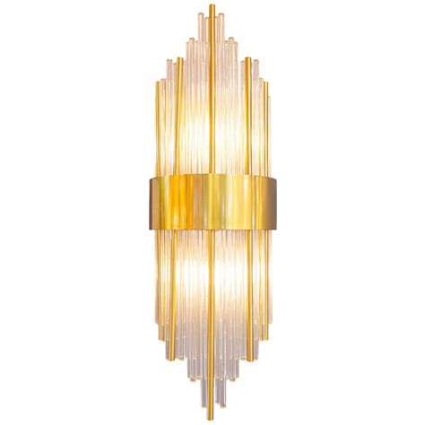 Art Deco Wall Light Gold Crystal Style Lighting