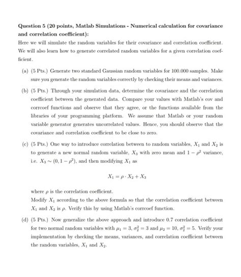 Question Points Matlab Simulations Numerical Chegg