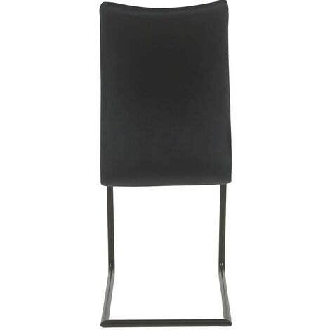 NYMERIA Lot de 2 Chaises Velours Noir Piètement U