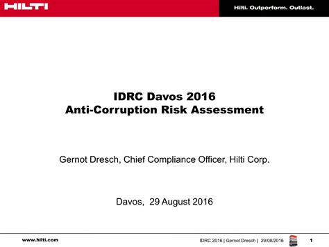 Hilti executive discusses anti-corruption risk assessment approach | PPT