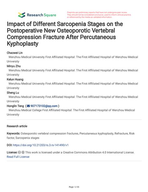 Pdf Impact Of Different Sarcopenia Stages On The Postoperative New