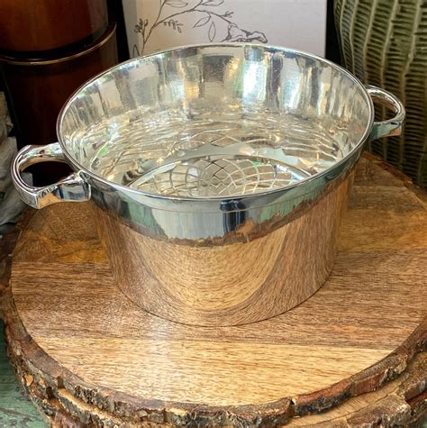 Vintage Hotel Silver Ice Bucket With Drain Insert Watson Kennedy