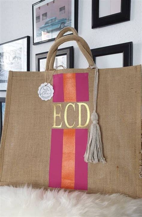 Personalisierte Tasche Jutetasche Jute Shopper Mit Initialen Jute