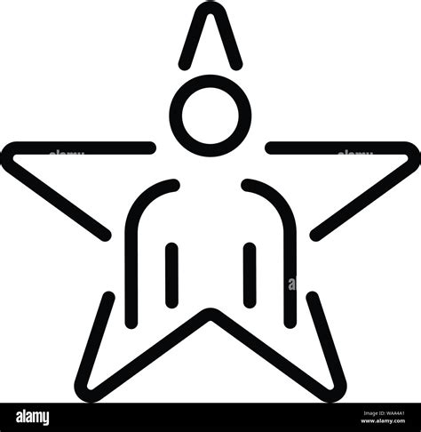 Man Star Icon Outline Style Stock Vector Image Art Alamy