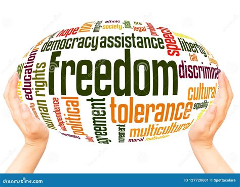 Freedom Word Cloud Hand Sphere Concept Stock Image Image Of Cloud