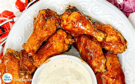 Air Fryer BBQ Chicken Wings (Crispy Yum!) | Trop Rockin