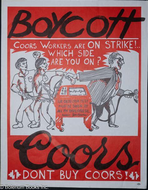 Boycott Coors Coors Workers Are On Strike Which Side Are You On Poster