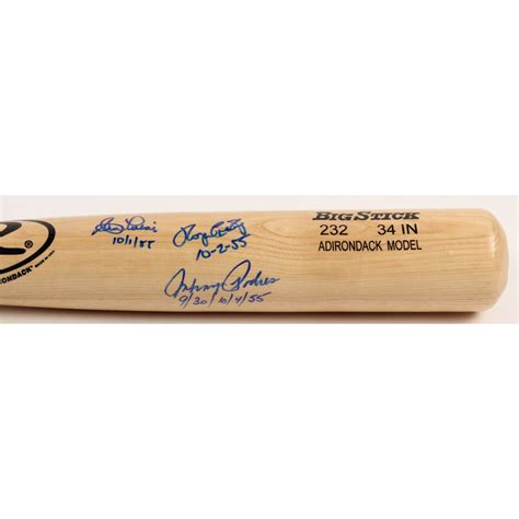 Roger Craig Clem Labine Johnny Podres Signed Rawlings Adirondack Big