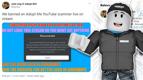 Roblox Scammer Got Banned During Livestream Lol Youtube