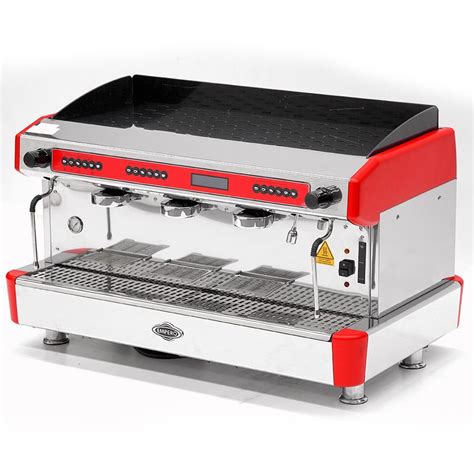 Empero Automatic Cappuccino and Espresso Machine, 3 Group, Red Price