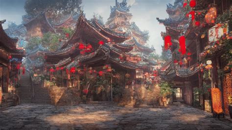 Old Chinese City Fantasy Artwork Very Very Very Stable Diffusion