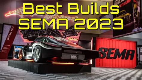 a car is on display in a building with the words best build's sema 202