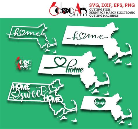 Massachusetts Home Digital Files Svg Dxf Cuttable Designs Etsy