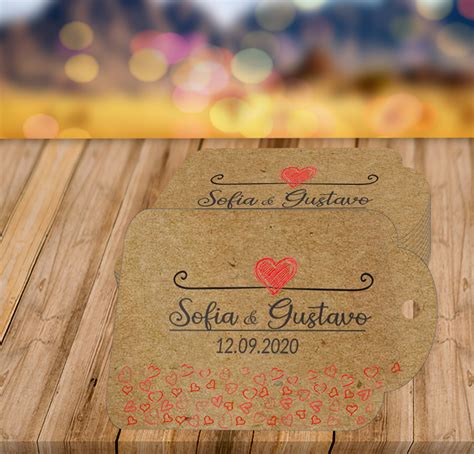 Tags Kraft Casamento Artesanal Personalizada Elo