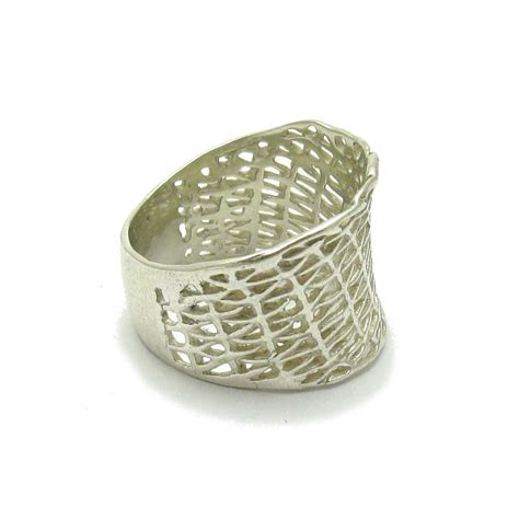 Genuine Sterling Silver Ring Band Mesh Quality Solid 925 Handmade Ebay