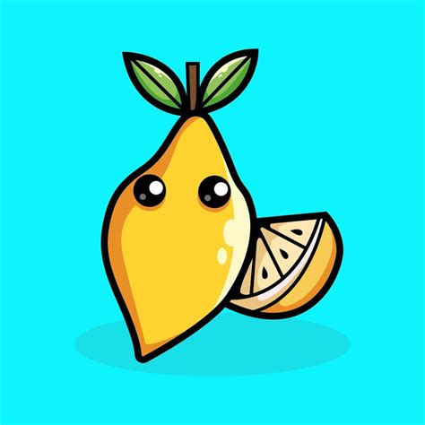 Cute Lemon Cartoon Vector Icon Illustration Fruit Nature Icon Concept