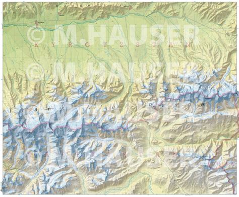 Map of Lenin Peak 1:100'000