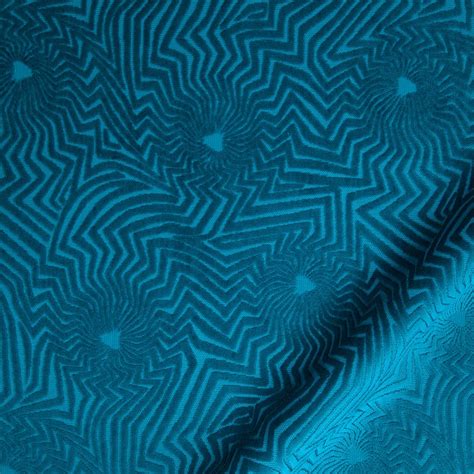 Peacock Blue Velvet Upholstery Fabric Imprinted Velvet