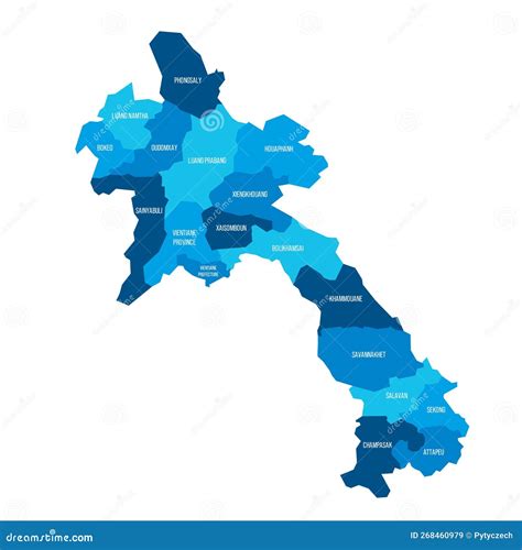 Laos Political Map Of Administrative Divisions Stock Illustration